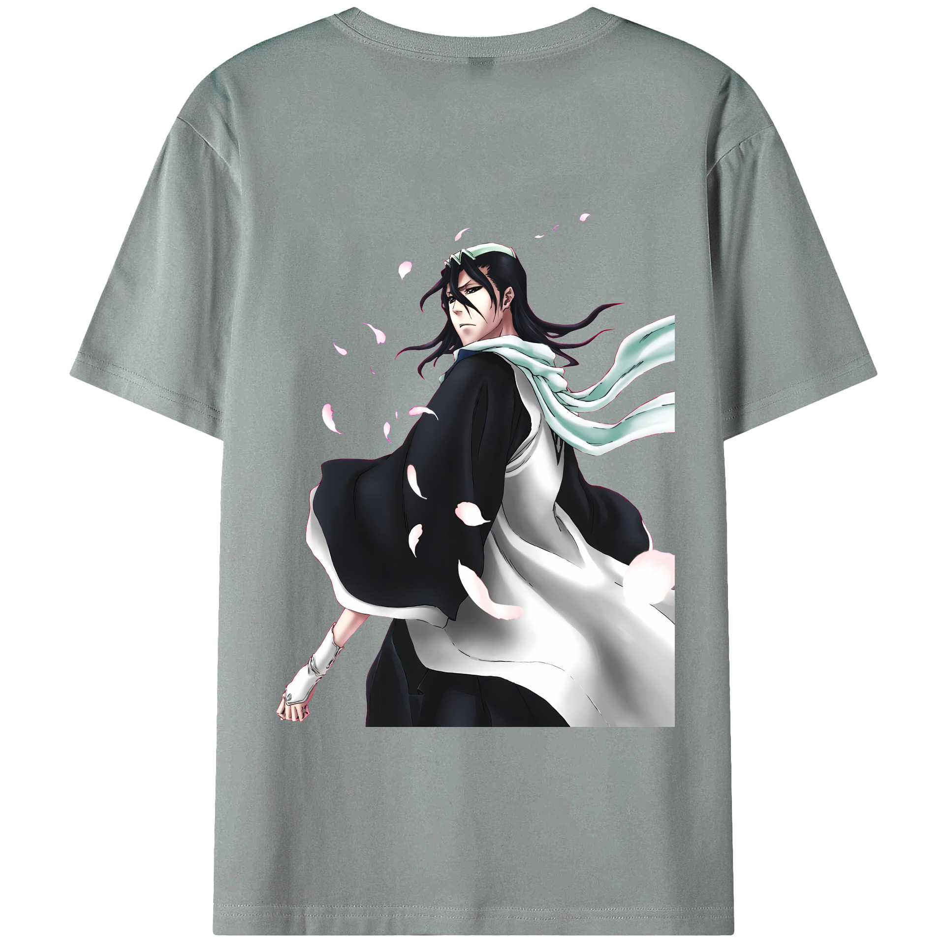 （画像用） ブリーチ くちき びゃくや BLEACH Kuchiki Byakuya 綿100％ メンズ半袖Tシャツ（バックプリント） 通気性